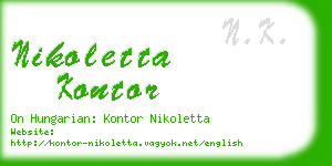 nikoletta kontor business card